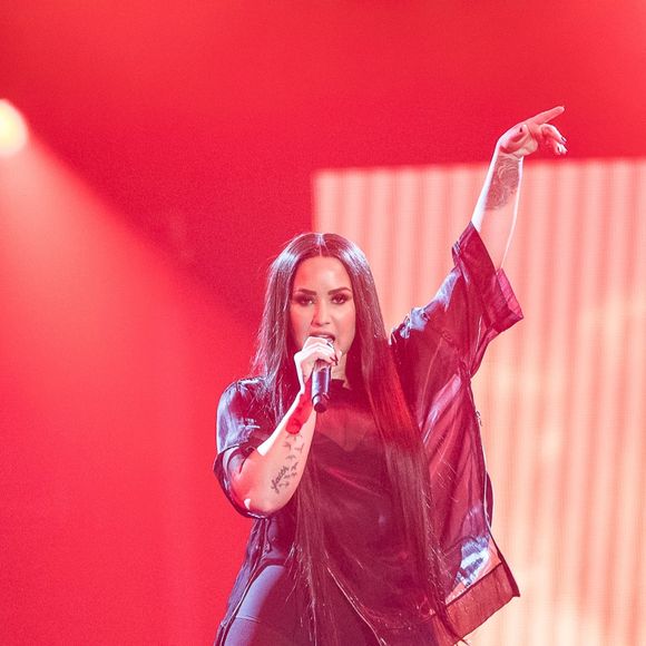 Demi Lovato en concert à la Lanxess Arena à Cologne, le 6 juin 2018.