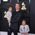 Diplo avec ses enfants Lazer et Lockett Pentz à la 59ème soirée annuelle des Grammy Awards au théâtre Microsoft à Los Angeles, le 12 février 2017