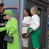 La duchesse de Sussex Meghan Markle effectue son premier déplacement officiel avec la reine Elisabeth II d'Angleterre à Runcorn, Cheshire, Royaume Uni, le 14 juin 2018.