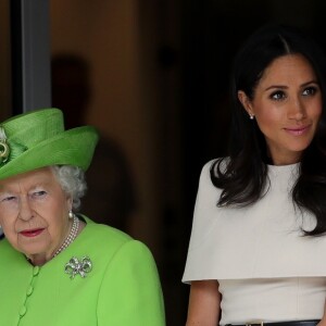 Meghan Markle, duchesse de Sussex, effectue son premier déplacement officiel avec la reine Elisabeth II d'Angleterre, lors de leur visite à Chester. Le 14 juin 2018