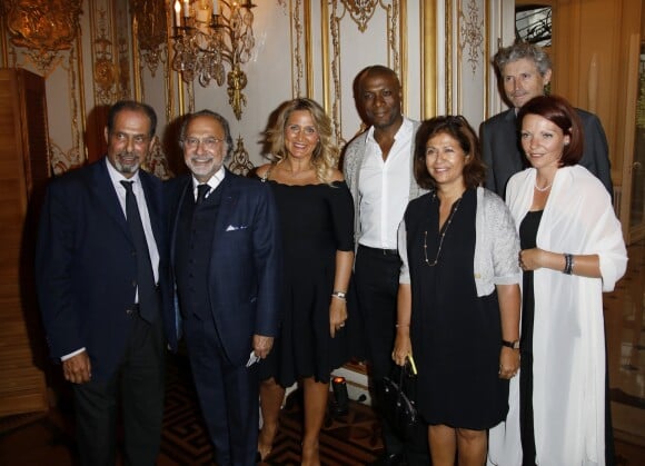 Olivier Dassault, sa femme Natacha Nikolajevic et Harry Roselmack lors du dîner de gala caritatif pour l'association "Autistes Sans Frontières" à l'hôtel Marcel Dassault à Paris, le 14 juin 2018. © Marc Ausset-Lacroix/Bestimage