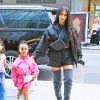 Kim Kardashian et sa fille North West de retour à leur hôtel à New York. Le 14 juin 2018.