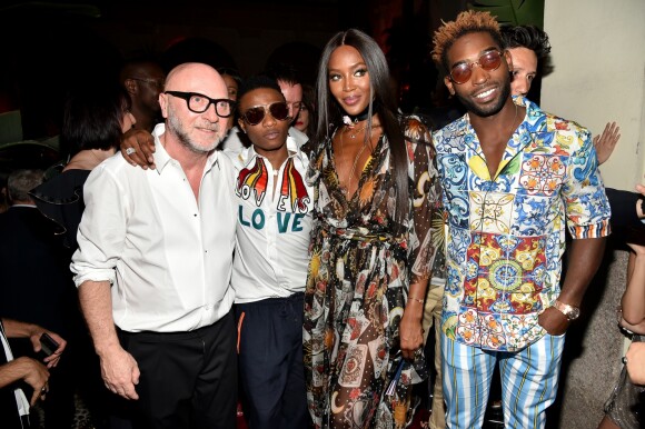Domenico Dolce, Wizkid, Naomi Campbell, Tinie Tempah au défilé Dolce & Gabbana The Secret pendant la Fashion Week Printemps / Été 2019 homme de Milan, Italie, le 16 juin 2018.