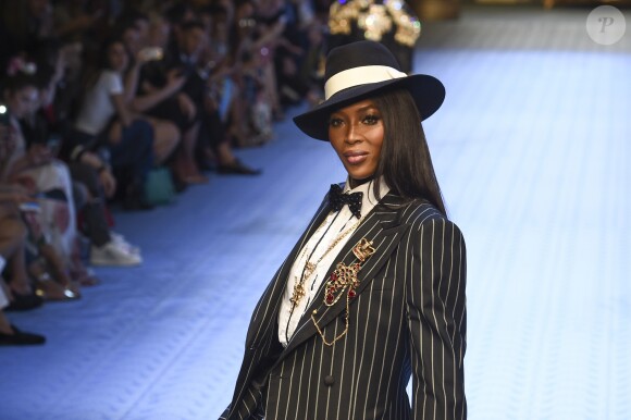 Naomi Campbell lors du défilé Dolce&Gabbana pendant la Fashion Week Printemps / Été 2019 homme de Milan, Italie, le 16, 2018.