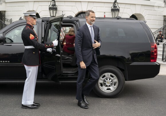 Donald Trump et Melania reçoivent le roi Felipe VI et la reine Letizia d'Espagne à la Maison Blanche à Washington DC, le 19 juin 2018.