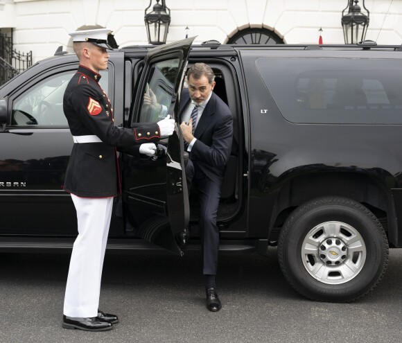 Donald Trump et Melania reçoivent le roi Felipe VI et la reine Letizia d'Espagne à la Maison Blanche à Washington DC, le 19 juin 2018.