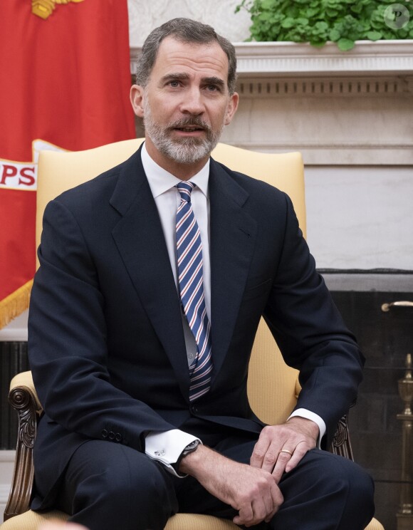 Donald Trump et Melania reçoivent le roi Felipe VI et la reine Letizia d'Espagne à la Maison Blanche à Washington DC, le 19 juin 2018.