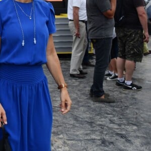 Exclusif - Christian Estrosi et sa femme Laura Tenoudji durant la journée d'essai du Grand Prix de France au Castellet le 23 juin 2018. Ils ont visité le Village situé derrière les tribunes et ouvert au public. Christian Estrosi, le maire de Nice et le vice président du Conseil Regional de PACA, est à l'origine du retour du Grand prix de France au Circuit Paul Ricard. © Bruno Bebert/Bestimage