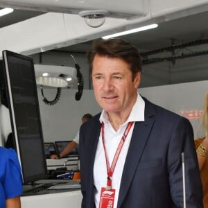 Charlotte Bouteloup, Christian Estrosi, et sa femme Laura Tenoudji durant la journée d'essai du Grand Prix de France au Castellet le 23 juin 2018. Christian Estrosi, le maire de Nice et le vice président du Conseil Regional de PACA, est à l'origine du retour du Grand prix de France au Circuit Paul Ricard. © Bruno Bebert/Bestimage