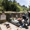 Exclusif - Illustration du cimetière à Viviers-sur-Rhône, le 16 juin 2018, où est enterré Michel Galmiche et Huguette Galmiche (la mère de Johnny Hallyday), suite à un hommage rendu pour l'anniversaire posthume du rockeur.