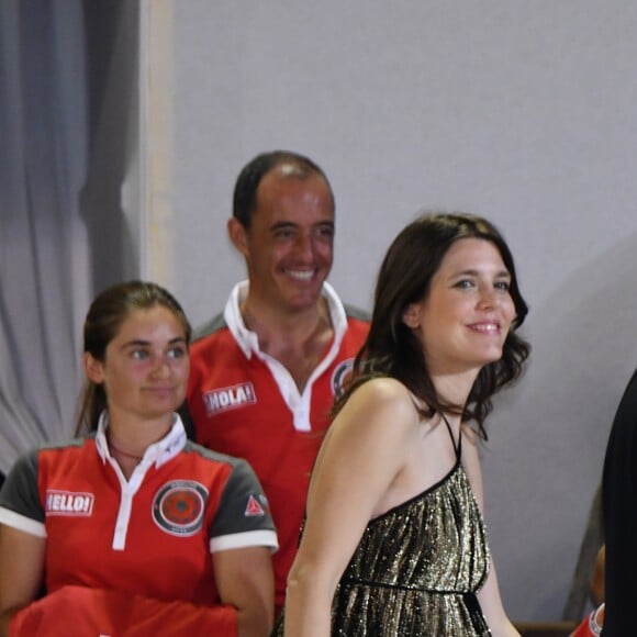 Charlotte Casiraghi, enceinte et rayonnante, au côté de son oncle le prince Albert II de Monaco le 30 juin 2018 lors de la remise des prix du Grand Prix du Prince de Monaco au Jumping de Monte-Carlo dans le cadre du Longines Global Champions Tour. © Bruno Bebert/Bestimage