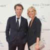 Michèle Laroque et son compagnon François Baroin - Soirée du 90ème anniversaire de Line Renaud sur le Bateau Potel et Chabot "Pavillon Seine" à Paris le 2 juillet 2018. © Coadic Guirec/Bestimage