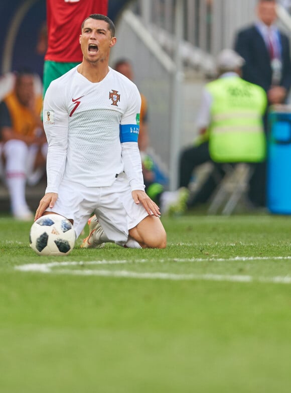 Cristiano Ronaldo durant le match Maroc - Portugal"lors de la Coupe du Monde 2018 (FIFA World Cup Russia2018). Moscou, le 20 juin 2018.