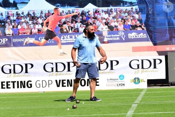 Exclusif - Sébastien Chabal - People au meeting GDP Vendôme 2018 au Vélodrome Georges-Préveral à Lyon le 29 juin 2018. A l'occasion de cette 2ème étape, Jean-François Gobertier, la ville de Lyon et Jacques Vianesi (président du Comité Bouliste du Rhône) nous invitent à venir voir les meilleurs joueurs du monde de sport boules. © Romain Doucelin/Bestimage