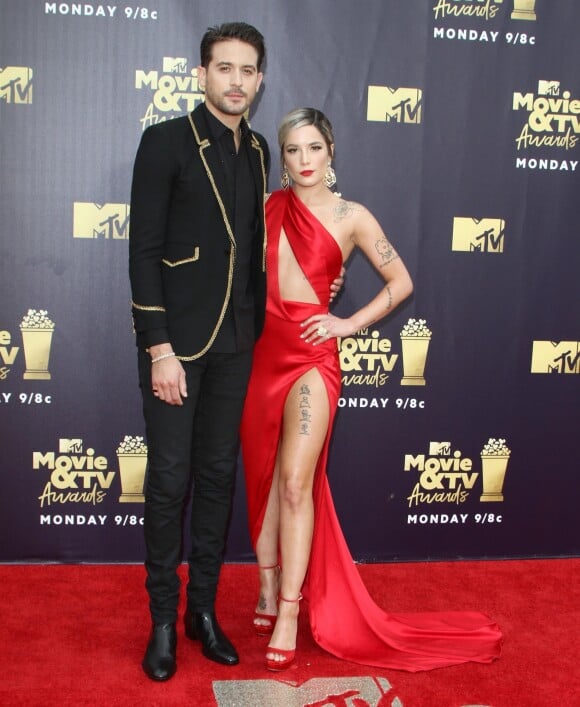 G-Eazy et Halsey - Les célébrités posent lors du photocall de la soirée des "MTV Movie And TV Awards" à Santa Monica le 16 juin 2018.