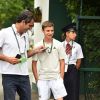 Romeo Beckham à son arrivée au tournoi de Wimbledon le 4 juillet 2018 pour le match de Roger Federer contre Lukas Lacko.