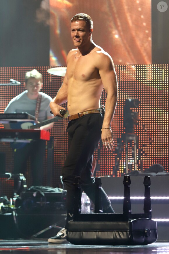 Dan Reynolds du groupe Imagine Dragons en concert au Madison Square Garden à New York le 19 juin 2018