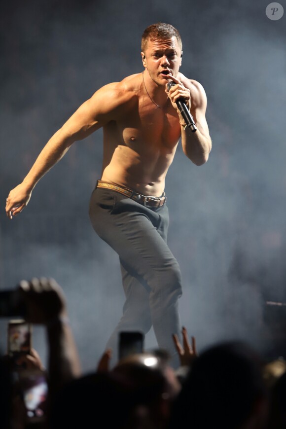 Dan Reynolds du groupe Imagine Dragons en concert au Madison Square Garden à New York le 19 juin 2018