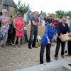 Ariane Carletti, Dorothée (Frédérique Hoschedé), Jacky Jakubowicz - Obsèques de François Corbier (Alain Roux de son vrai nom) au cimetière de Serez dans l'Eure le 5 juillet 2018.
