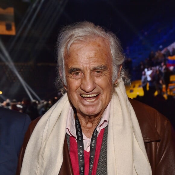 Exclusif - Jean Paul Belmondo lors du gala de boxe organisé par Univent Production au Palais des Sports de Marseille le 24 mars 2018. © Bruno Bebert/Bestimage  Exclusive - For Germany call for price - Boxing gala in Marseille organized by Univent production 24/03/201824/03/2018 - Marseille