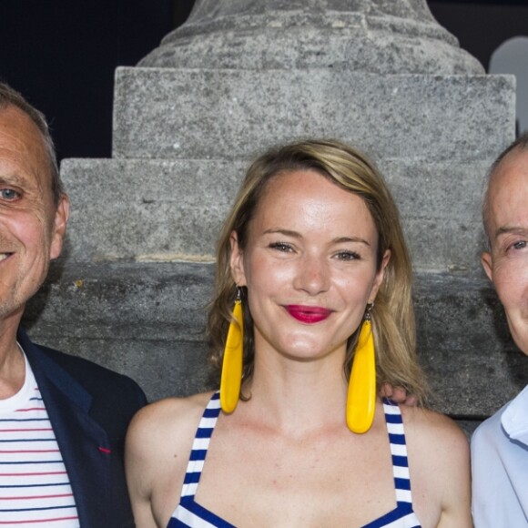 Exclusif - Jean-Charles de Castelbajac et sa compagne Pauline de Drouas , Jean-Claude Jitrois - People et Photocall lors du Longines Paris Eiffel Jumping au Champ de Mars à Paris, le 7 juillet 2018. © Borde-Veeren/Bestimage