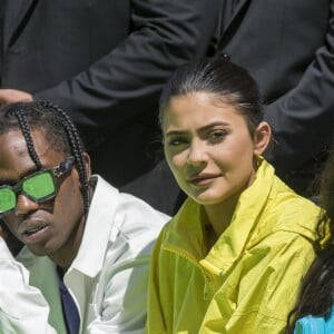 Travis Scott, sa compagne Kylie Jenner - People au défilé de mode Homme printemps-été 2019 "Louis Vuitton" à Paris. Le 21 juin 2018 © Olivier Borde / Bestimage