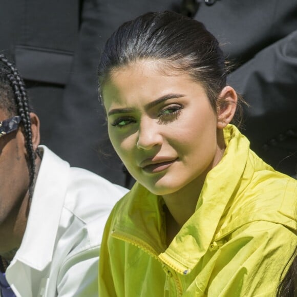 Travis Scott, sa compagne Kylie Jenner - People au défilé de mode Homme printemps-été 2019 "Louis Vuitton" à Paris. Le 21 juin 2018 © Olivier Borde / Bestimage