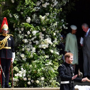 Le prince Harry, duc de Sussex, et Meghan Markle, duchesse de Sussex, à la sortie de chapelle St. George au château de Windsor - Sortie après la cérémonie de mariage du prince Harry et de Meghan Markle en la chapelle Saint-George au château de Windsor, Royaume Uni, le 19 mai 2018.