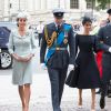 La duchesse Catherine de Cambridge (Kate Middleton), le prince William, la duchesse Meghan de Sussex (Meghan Markle) et le prince Harry à l'abbaye de Westminster, le 10 juillet 2018 à Londres, pour le service marquant le centenaire de la Royal Air Force (RAF).