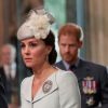 La duchesse Catherine de Cambridge, à l'abbaye de Westminster, le 10 juillet 2018 à Londres, pour le service marquant le centenaire de la Royal Air Force (RAF).