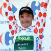 Thomas Voeckler a endossé le maillot à pois du meilleur grimpeur après avoir décroché sa première victoire d'étape sur le Tour de France le 11 juillet 2012 entre Mâcon et Bellegarde-sur-Valserine