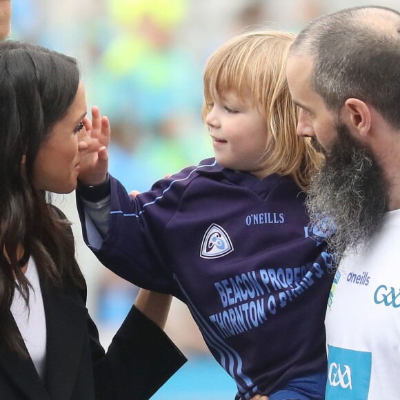 Le prince Harry, duc de Sussex et sa femme Meghan Markle, duchesse de Sussex assistent aux jeux gaélique à Croke Park à Dublin le 11 juillet 2018