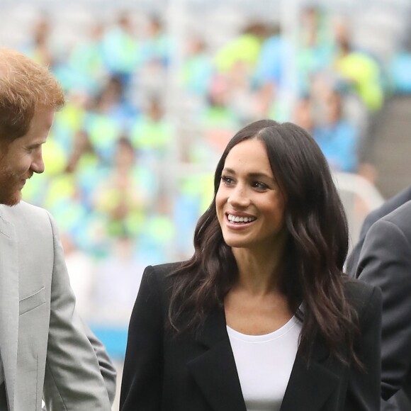 Le prince Harry, duc de Sussex et sa femme Meghan Markle, duchesse de Sussex assistent aux jeux gaélique à Croke Park à Dublin le 11 juillet 2018