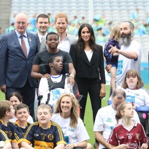 Le prince Harry, duc de Sussex et sa femme Meghan Markle, duchesse de Sussex assistent aux jeux gaélique à Croke Park à Dublin le 11 juillet 2018