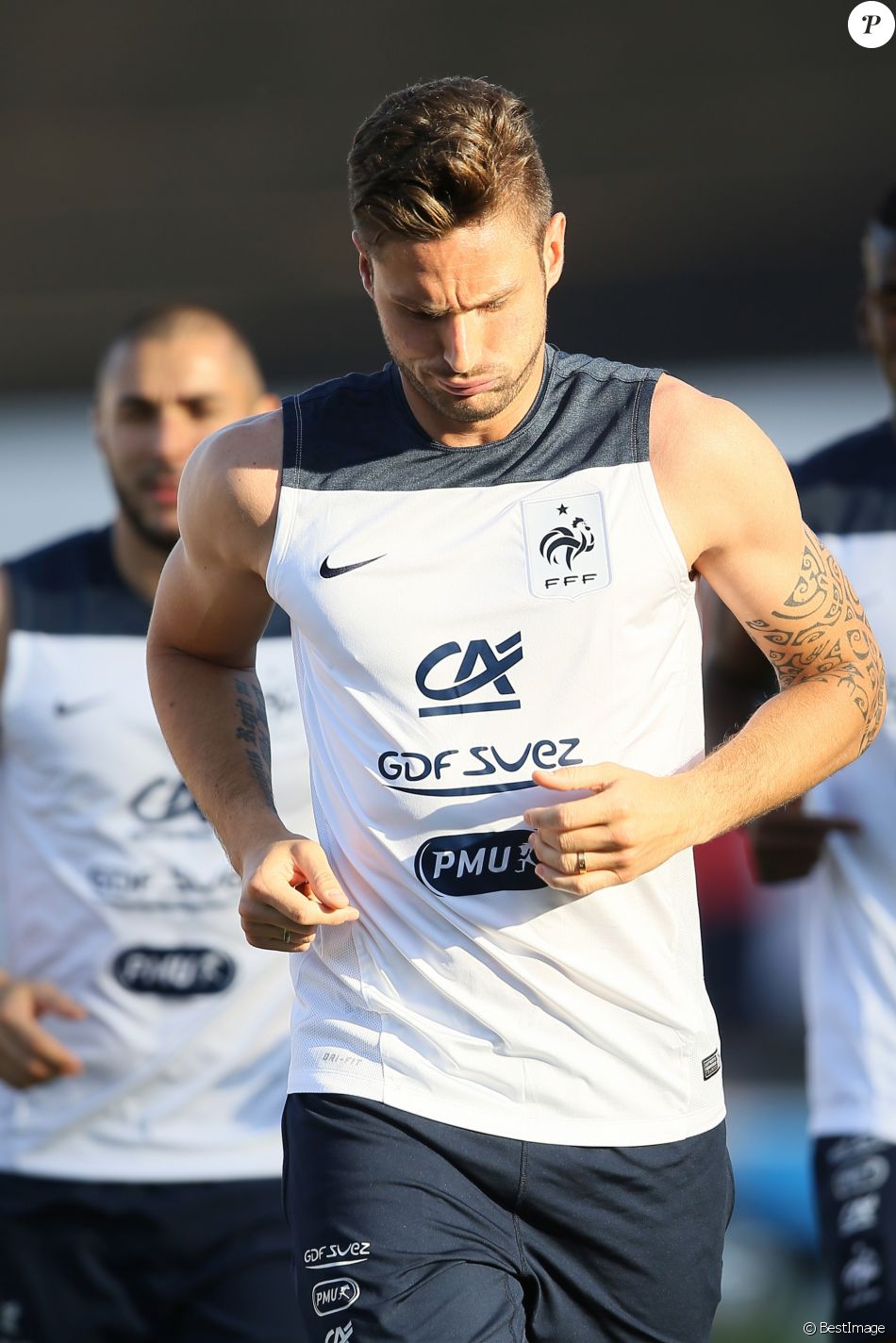 Olivier Giroud - Entraînement de l'équipe de France de ...