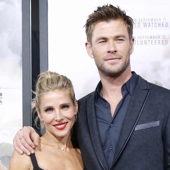 Chris Hemsworth et sa femme Elsa Pataky - Avant-première du film "12 Strong" au Lincoln Center à New York, le 16 janvier 2018. © Charles Guerin/Bestimage