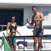 Exclusif - Kourtney Kardashian et son ami Simon Huck en vacances sur un yacht au large de Portofino en Italie le 2 juillet 2018