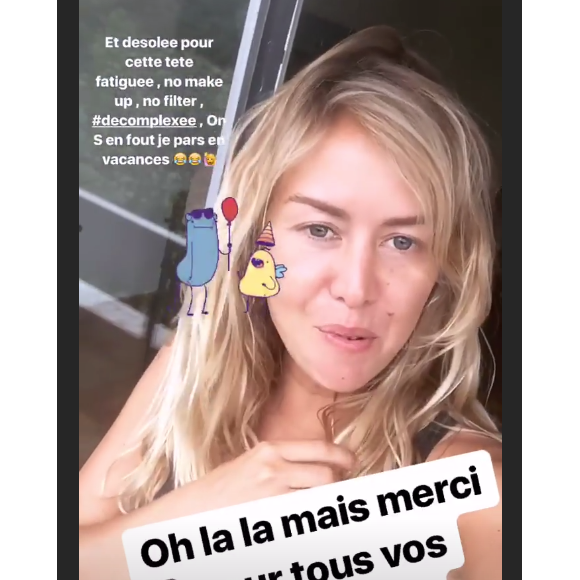Sans maquillage, ni filtre, Enora Malagré remercie ses fans le jour de son anniversaire sur Instagram. 20 juillet.