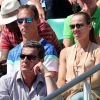 Martina Hingis et Harald Leemann dans les tribunes des internationaux de France de tennis de Roland Garros à Paris le 8 juin 2017 © Dominique Jacovides / Cyril Moreau / Bestimage