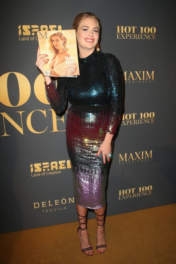Kate Upton, enceinte, lors de la soirée Maxim Hot 100 Experience au Hollywood Palladium à Los Angeles, le 21 juillet 2018.