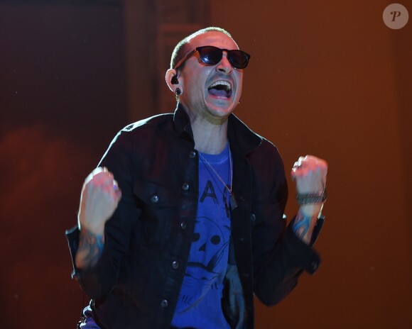 Chester Bennington et Linkin Park en concert lors du festival Sunfest à West Palm Beach le 2 mai 2015