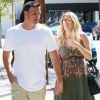Ryan Lochte et sa compagne Kayla Reid, enceinte, vont déjeuner à West Hollywood. Los Angeles, le 24 mars 2017.