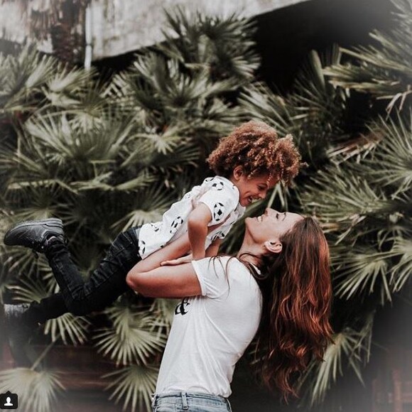 Rachel Legrain-Trapani avec son fils Gianni sur Instagram le 8 juillet 2018.