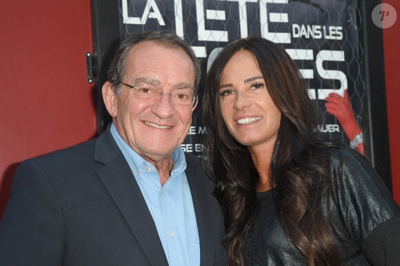 Jean-Pierre Pernaut et sa femme Nathalie Marquay -  Représentation de la pièce "La Tête Dans Les Etoiles" au Théâtre de la Gaîté-Montparnasse à Paris, France, le 24 mai 2018. © Coadic Guirec/Bestimage