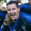 L'équipe de France sur la pelouse du stade Loujniki après leur victoire sur la Croatie (4-2) en finale de la Coupe du Monde 2018 (FIFA World Cup Russia2018), le 15 juillet 2018.