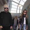 Exclusif - Heidi Klum arrive à l'aéroport de LAX avec sa mère Erna Klum, sa fille Lou et son compagnon Tom Kaulitz à Los Angeles, le 8 juillet 2018
