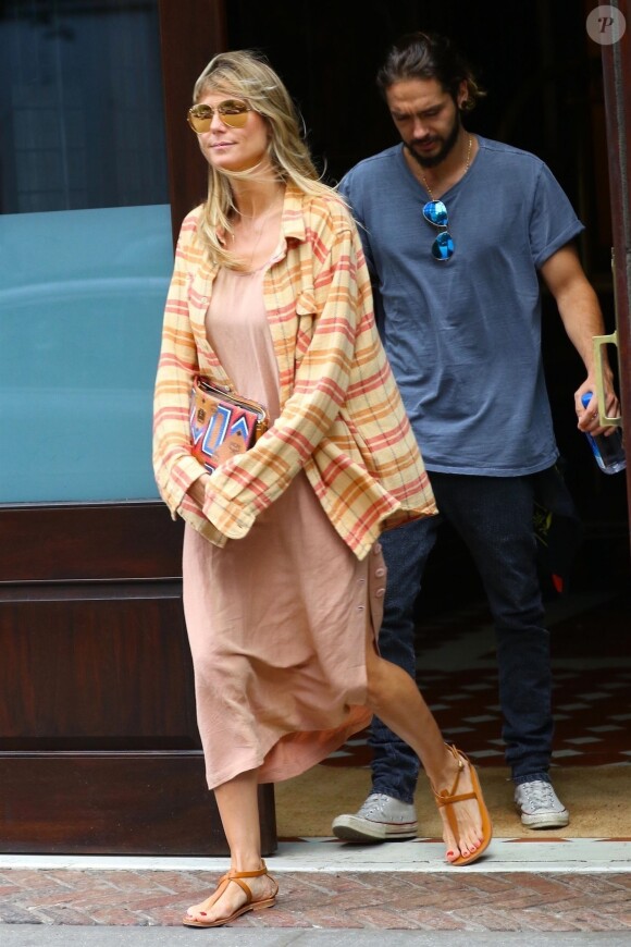 Heidi Klum et son compagnon Tom Kaulitz se rendent à l'aéroport JFK à New York, le 6 juillet 2018.