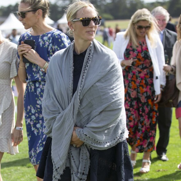 Zara Tindall lors du Royal County of Berkshire Polo Club International Day, le 28 juillet 2018.