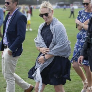 Zara Tindall lors du Royal County of Berkshire Polo Club International Day, le 28 juillet 2018.