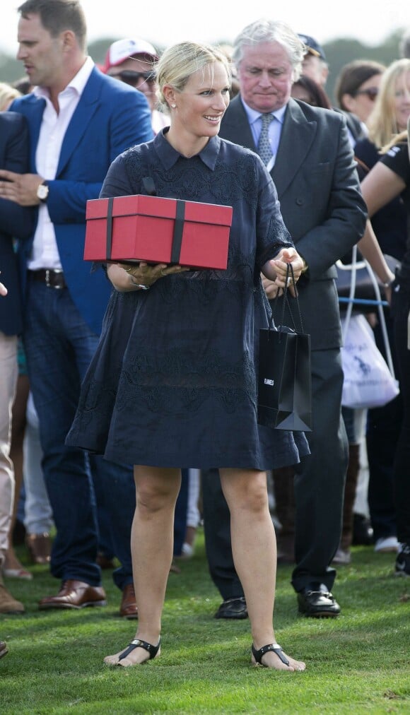 Zara Tindall lors du Royal County of Berkshire Polo Club International Day, le 28 juillet 2018.